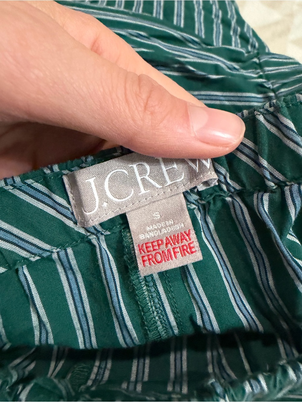 J crew Cotton poplin pajama short set in stripe - Picture 4 of 4